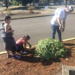 Kids planting plants
